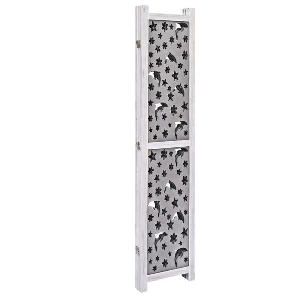 vidaXL Cloison de s&eacute;paration 4 panneaux Gris 140x165 cm Bois solide