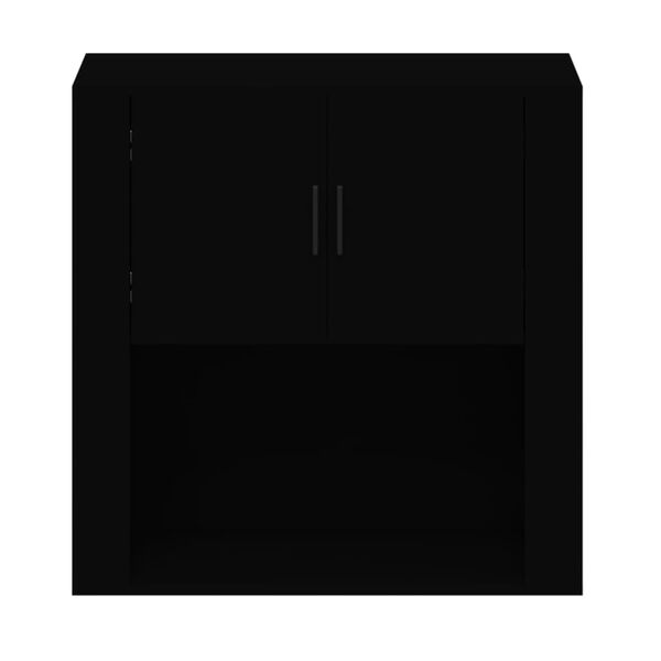 vidaXL Armoire murale Noir 80x33x80 cm Bois d'ing&eacute;nierie