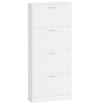 vidaXL Armoire à chaussure Blanc brillant 59x17x150 cm Bois ingénierie