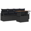 vidaXL Ensemble de canap&eacute; de jardin 5 pcs Noir Poly rotin