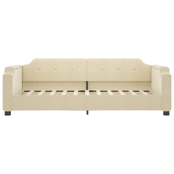 vidaXL Lit de repos sans matelas cr&egrave;me 90x200 cm tissu