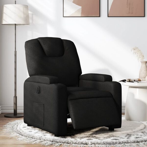 vidaXL Fauteuil inclinable &eacute;lectrique Noir Tissu