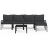 vidaXL Salon de jardin 6 pcs avec coussins gris acier