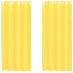 vidaXL Rideaux en voile avec &oelig;illets 2 pcs jaune
