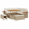 vidaXL Ensemble de canap&eacute; de jardin 8 pc Beige polyrotin