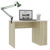 vidaXL Bureau Blanc et chêne sonoma 110x60x73 cm Aggloméré