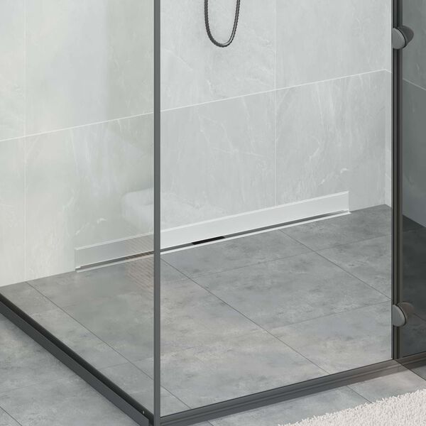 vidaXL Drain de Douche Mont&eacute; au Mur Argent&eacute; 90 cm Acier Inox 304