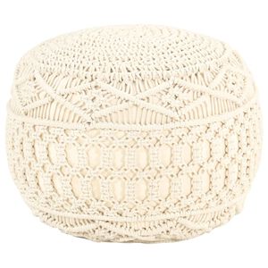 vidaXL Pouf fait à la main en macramé 45x30 cm Coton