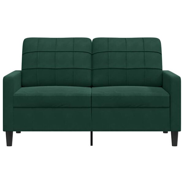 vidaXL Canap&eacute; &agrave; 2 places Vert fonc&eacute; 120 cm Velours