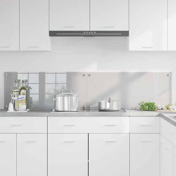 vidaXL Protection de cuisine 2 pcs Gris clair 90 x 40 cm verre tremp&eacute;