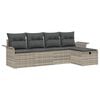 vidaXL Ensemble de canap&eacute; de jardin 5 pc Gris clair polyrotin