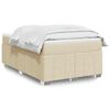 vidaXL Sommier &agrave; lattes de lit avec matelas Cr&egrave;me 120x200 cm Tissu