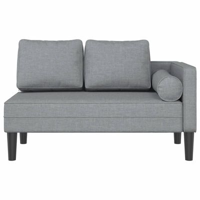 vidaXL Chaise longue avec coussins gris clair tissu