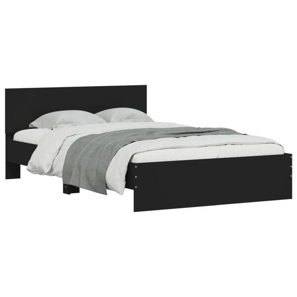 vidaXL Cadre de lit avec LED sans matelas noir 135x190 cm