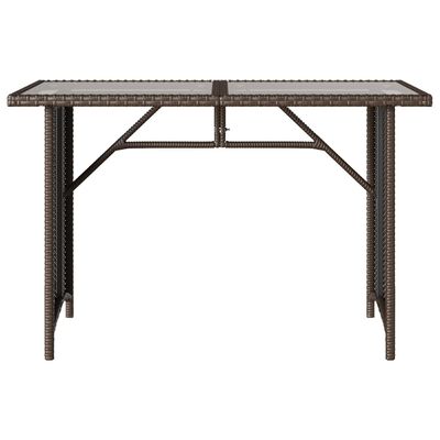 vidaXL Table de jardin avec dessus en verre marron 110x68x70 cm rotin