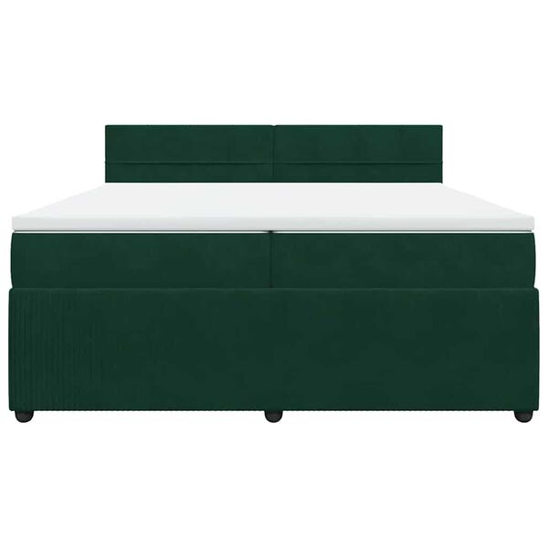 vidaXL Sommier &agrave; lattes de lit et matelas Vert fonc&eacute; 200x200cm Velours