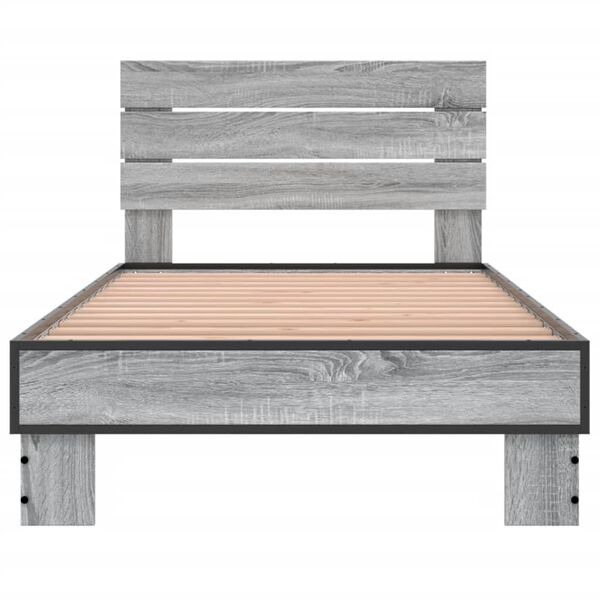 vidaXL Cadre de lit sans matelas sonoma gris 90x190 cm