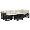 vidaXL Ensemble de canap&eacute; de jardin 8 pc Noir et blanc cr&egrave;me polyrotin