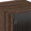vidaXL Tables de chevet et portes vitr&eacute;es 2pcs ch&ecirc;ne marron 35x37x50cm