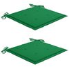 vidaXL Chaises de jardin lot de 2 et coussins vert Bois de teck massif