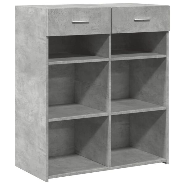 vidaXL Buffet gris b&eacute;ton 80x42,5x93 cm bois d'ing&eacute;nierie