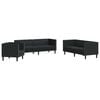 vidaXL Canap&eacute; de salon 3 pc Noir Simili cuir