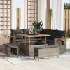 vidaXL Ensemble de canap&eacute; de jardin avec coussin 8 pcs Gris