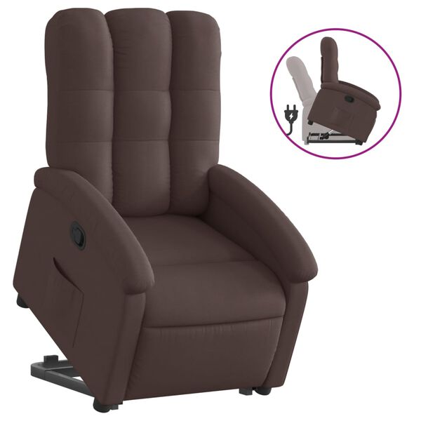 vidaXL Fauteuil inclinable marron fonc&eacute; tissu
