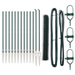 vidaXL Cl&ocirc;ture hexagonale avec poteau 25 x 1,2 m Vert Maille