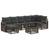 vidaXL Ensemble de canap&eacute; de jardin 8 pc Gris polyrotin