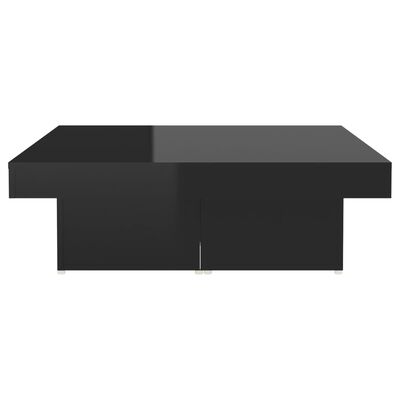 vidaXL Table basse Noir brillant 90x90x28 cm Aggloméré