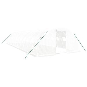 vidaXL Serre avec cadre en acier blanc 48 m&sup2; 12x4x2 m