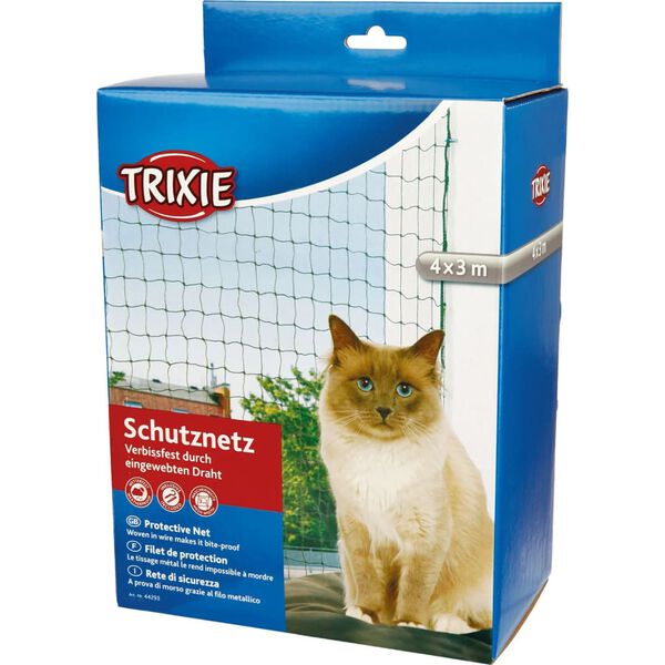 TRIXIE Filet de s&eacute;curit&eacute; pour chats 4x3 m Renforc&eacute;