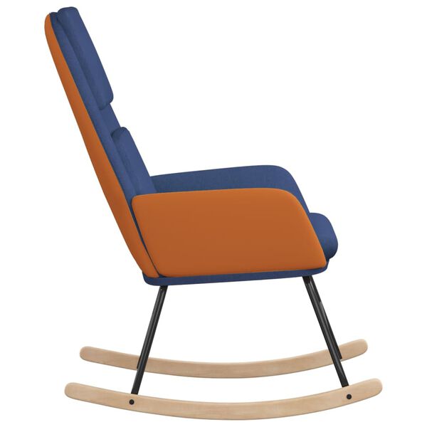 vidaXL Chaise &agrave; bascule Bleu Tissu