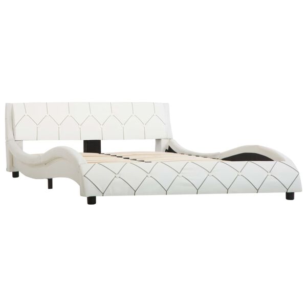 vidaXL Cadre de lit sans matelas blanc similicuir 140x200 cm