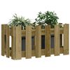 vidaXL Jardini&egrave;re avec design de cl&ocirc;ture 60x30x30 cm pin impr&eacute;gn&eacute;