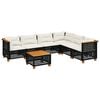 vidaXL Salon de jardin 7 pcs avec coussins noir r&eacute;sine tress&eacute;e
