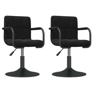 vidaXL Chaises pivotantes &agrave; manger lot de 2 noir velours