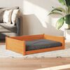 vidaXL Lit pour chien cire marron 105,5x75,5x28 cm bois de pin massif