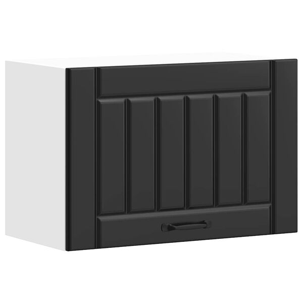 vidaXL Armoire murale de cuisine Lucca noir bois d'ing&eacute;nierie