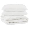 vidaXL Couette avec oreiller 3 pc Blanc Microfibre