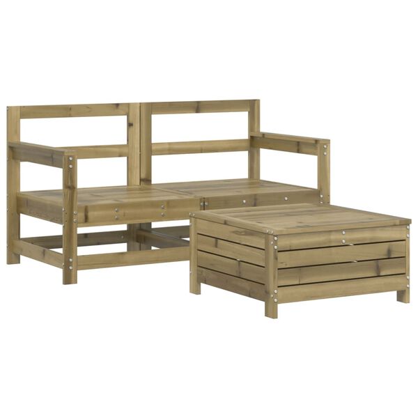 vidaXL Salon de jardin 3 pcs bois de pin impr&eacute;gn&eacute;