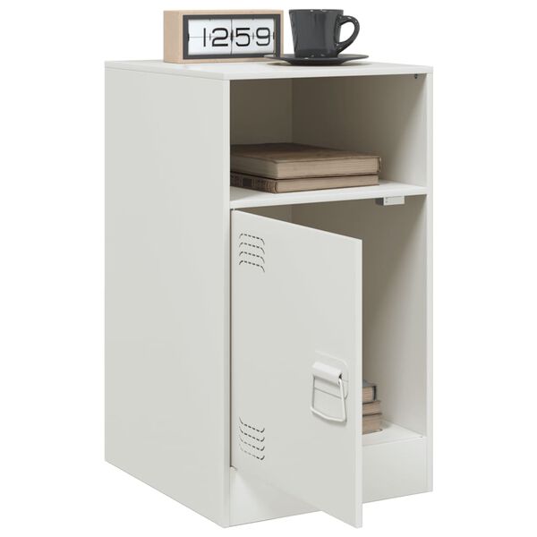 vidaXL Tables de chevet 2 pcs blanc 34,5x39x62 cm acier