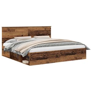 vidaXL Cadre de lit Bois ancien 200 x 200 cm Bois de pin massif