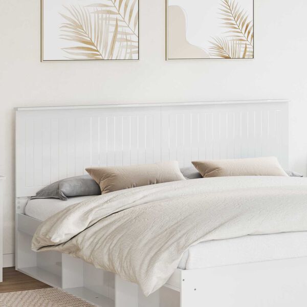 vidaXL T&ecirc;te de lit Blanc Brillant 200 cm Bois d'ing&eacute;nierie