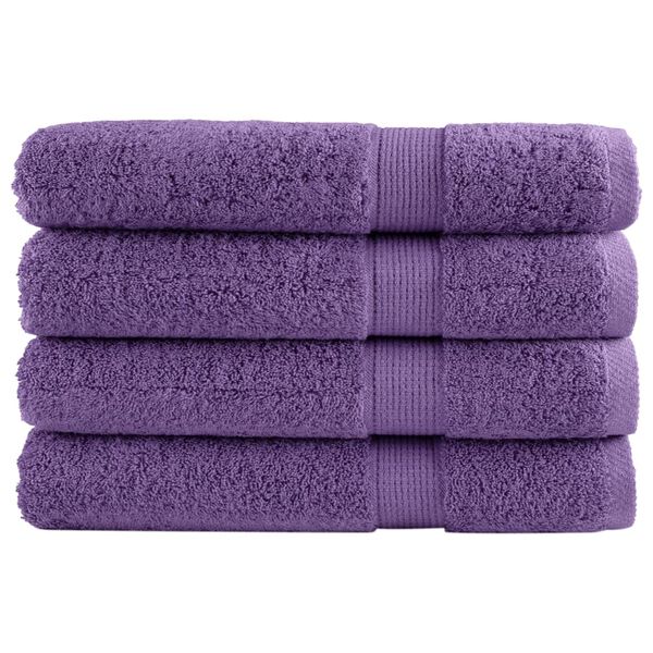 vidaXL Serviettes de sauna de qualit&eacute; sup&eacute;rieure SOLUND 4 pcs violet