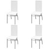 vidaXL Chaises &agrave; manger lot de 4 blanc similicuir
