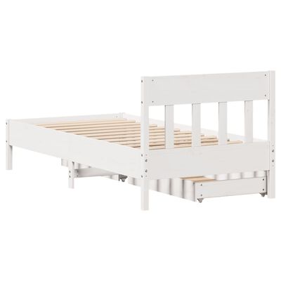 vidaXL Cadre de lit sans matelas blanc 100x200 cm bois de pin massif