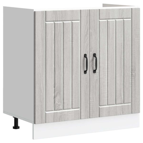 vidaXL Meuble sous &eacute;vier Lucca 2 pcs Gris Sonoma Bois d'ing&eacute;nierie