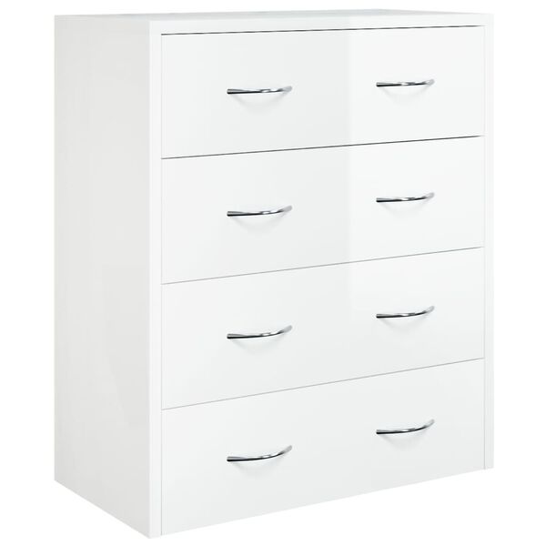 vidaXL Buffet avec 4 tiroirs 60x30,5x71 cm Blanc brillant
